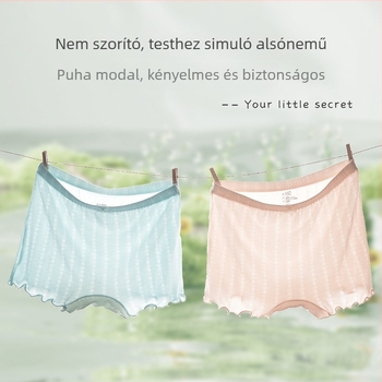Lányoknak középmagas derekú bugyi Modal anyagból, belső réteg selyemmel, antibakteriális, egyszínű
