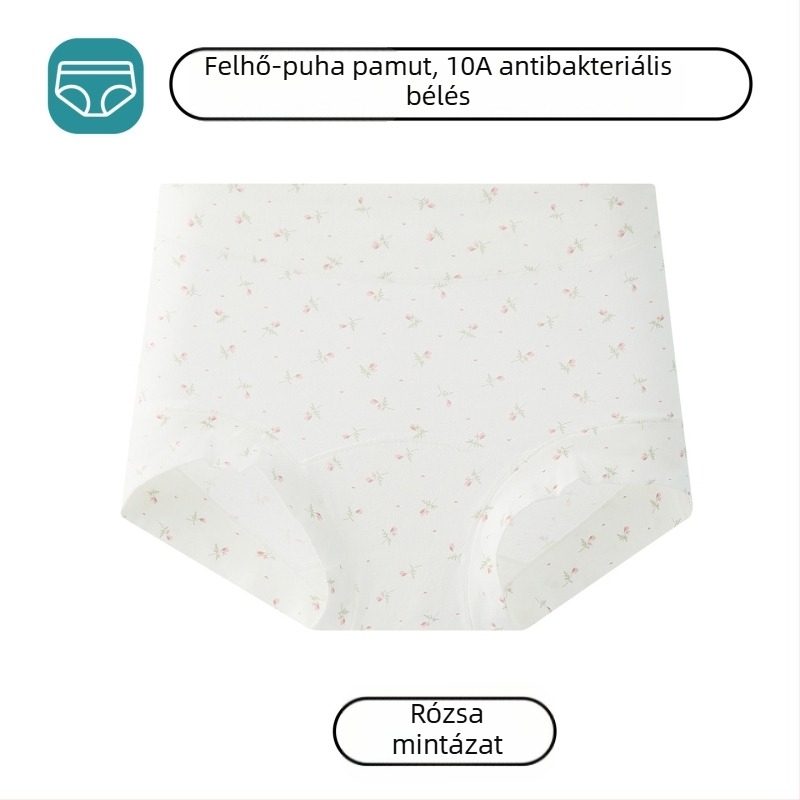 Női pamut boxeralsó antibakteriális ágyékkal, középmagas derék, plusz méret