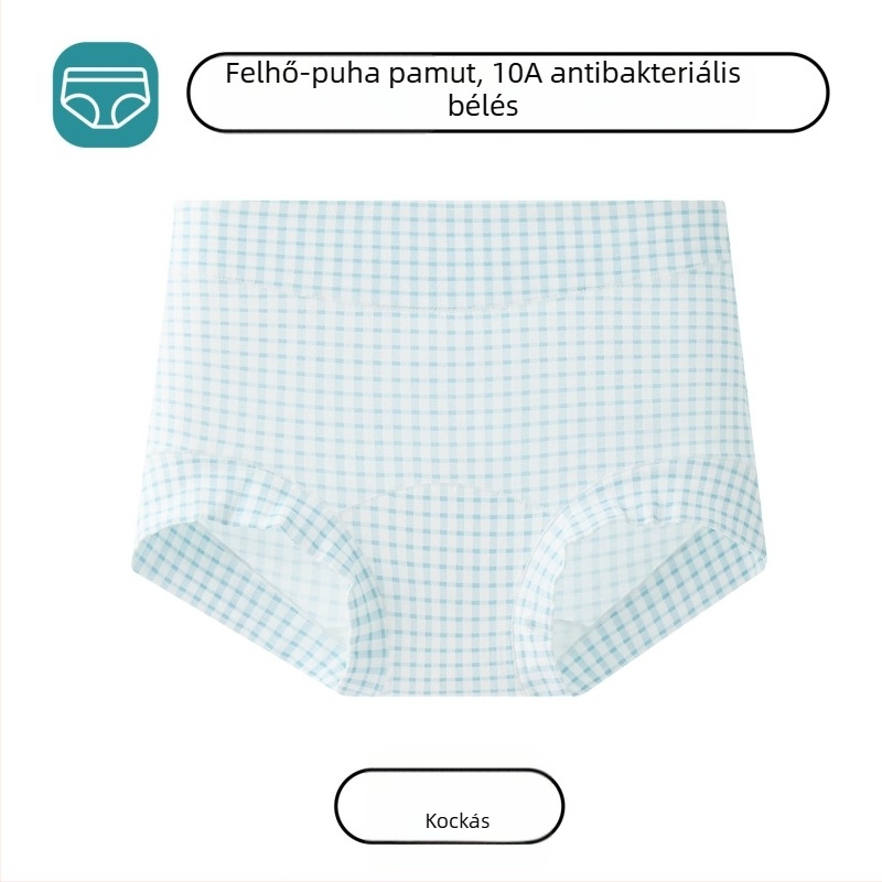 Női pamut boxeralsó antibakteriális ágyékkal, középmagas derék, plusz méret