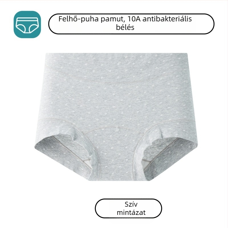 Női pamut boxeralsó antibakteriális ágyékkal, középmagas derék, plusz méret