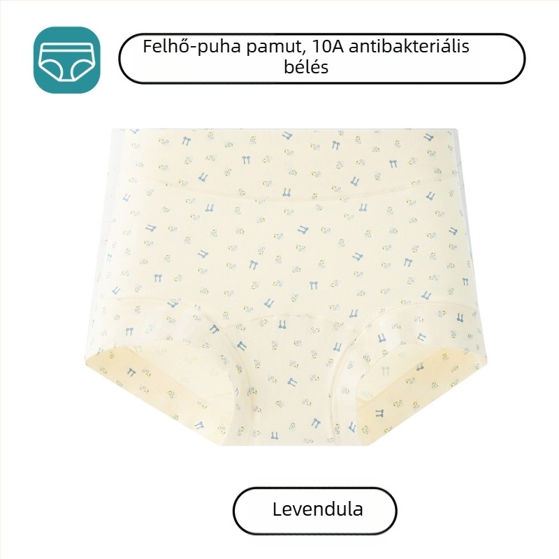 Női pamut boxeralsó antibakteriális ágyékkal, középmagas derék, plusz méret