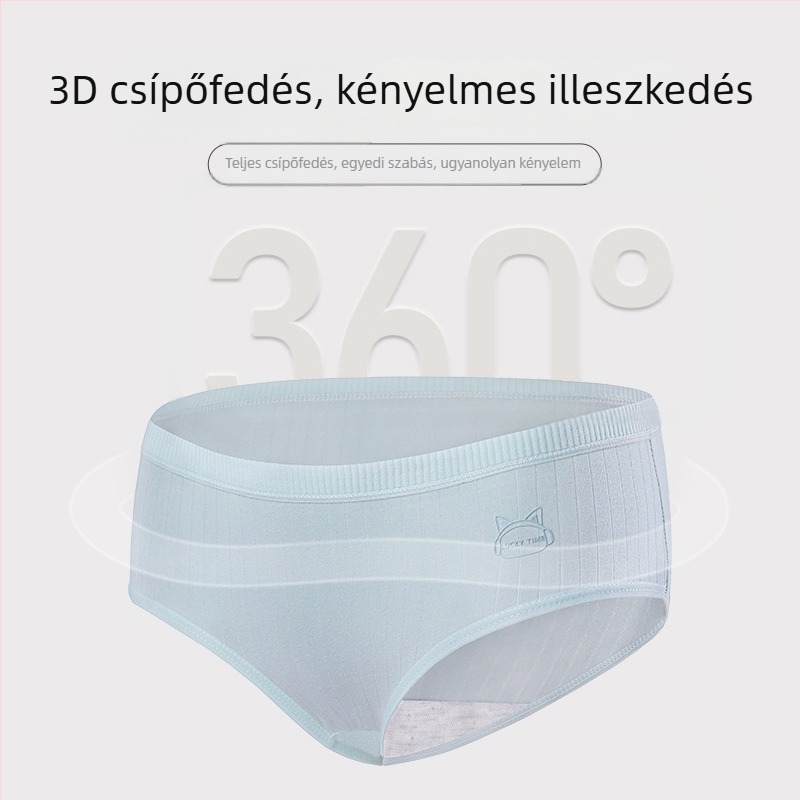 Baonasi női pamut alsónemű, varrat nélküli, antibakteriális anyag a szeméremtáj környékén, középmagas derekú, nagy méret