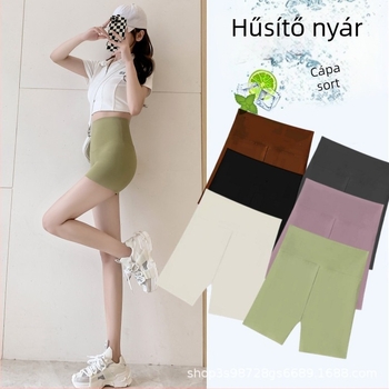 Női tavasz–nyár 3/4 hosszúságú vékony leggings, derékformázó, külső viseletre alkalmas, beépített védőshorttal, karcsú szabás, nagy méretek.
