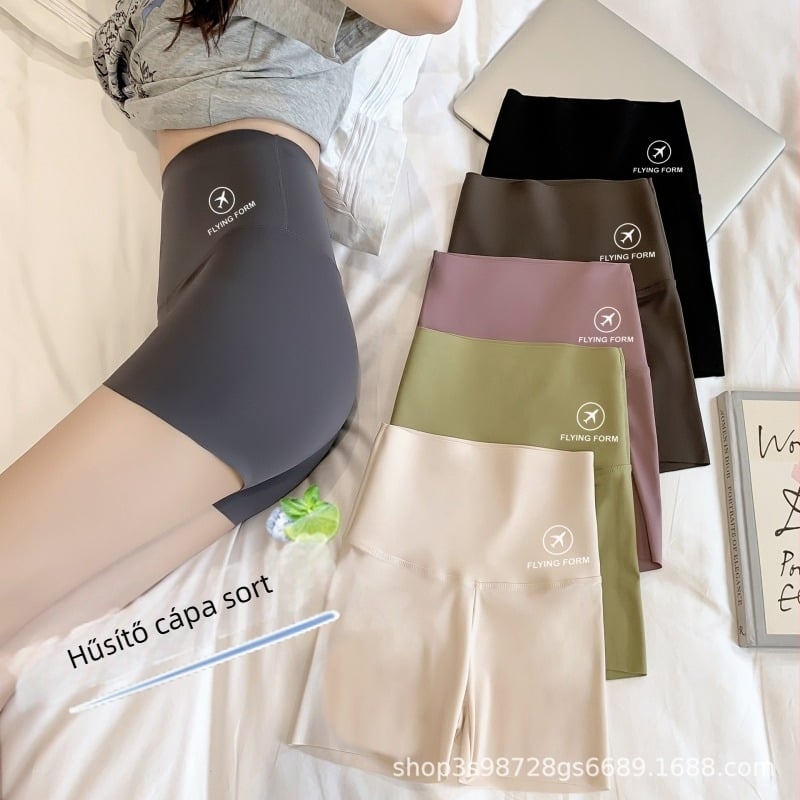 Női tavasz–nyár 3/4 hosszúságú vékony leggings, derékformázó, külső viseletre alkalmas, beépített védőshorttal, karcsú szabás, nagy méretek.