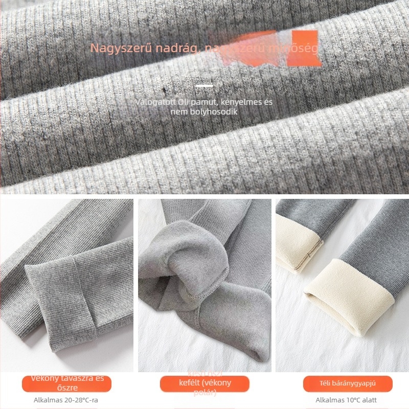 Női leggings fleece-béléssel őszi-téli szezonra, magas derék, karcsú fazon, közepes vastagságú fleece bélés, 9/10 hossz, meleg, nagy méretekben kapható