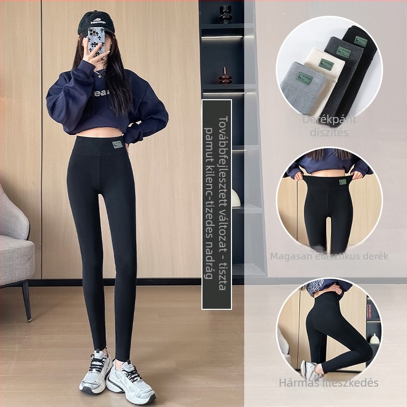 Női pamut magas derekú leggings, tavaszra és őszre, vékony és karcsúsító, rugalmas, Barbie Yoga crop nadrág