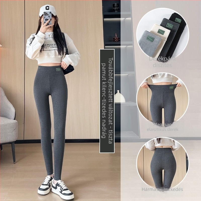 Női pamut magas derekú leggings, tavaszra és őszre, vékony és karcsúsító, rugalmas, Barbie Yoga crop nadrág