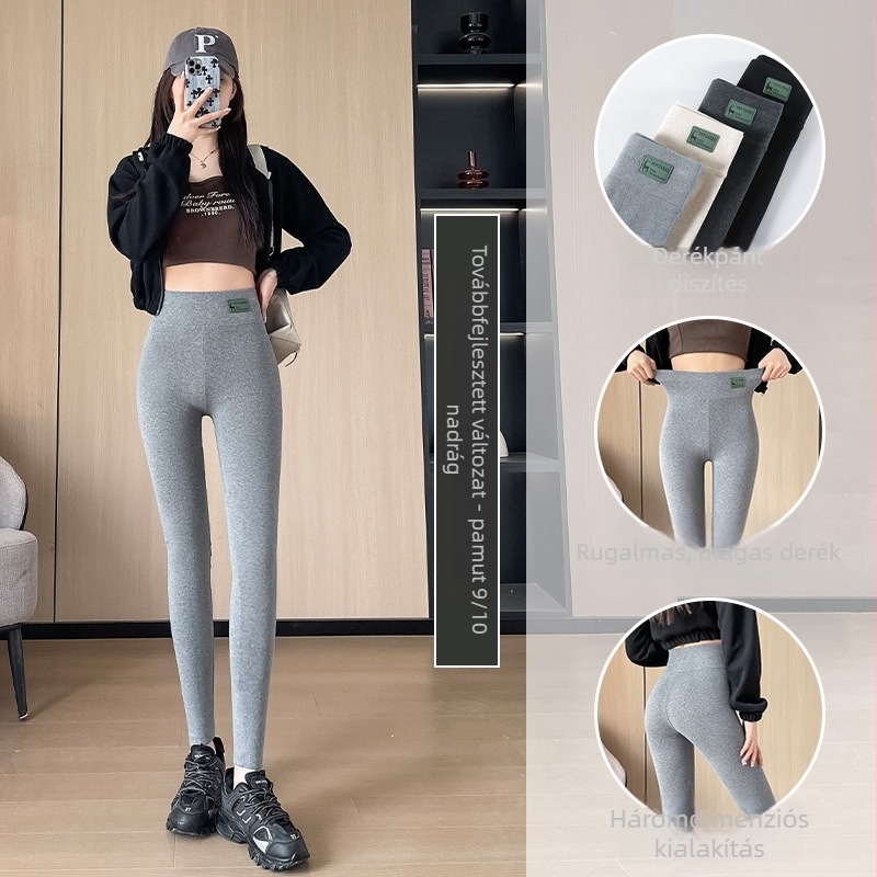 Női pamut magas derekú leggings, tavaszra és őszre, vékony és karcsúsító, rugalmas, Barbie Yoga crop nadrág