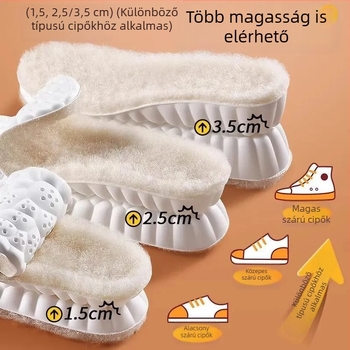 Vastag, fleece bevonat talpbetét meleg és magasságot növelő téli teljes talpbetét, láthatatlan és deformációmentes, kényelmes hosszú állás közben
