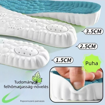 Férfiak és nők magasságot növelő talpbetét, arch támogatás, légáteresztő, izzadságot felszívó anyag, hosszú állás elleni anti-fatigue, belső magasságot növelő talpbetét Martin csizmákhoz