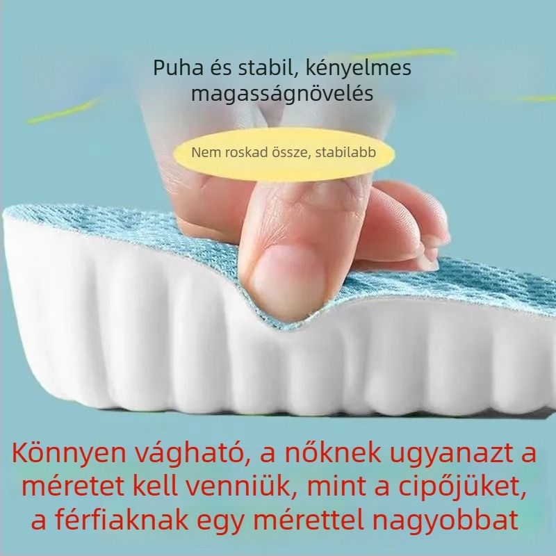 Férfiak és nők magasságot növelő talpbetét, arch támogatás, légáteresztő, izzadságot felszívó anyag, hosszú állás elleni anti-fatigue, belső magasságot növelő talpbetét Martin csizmákhoz