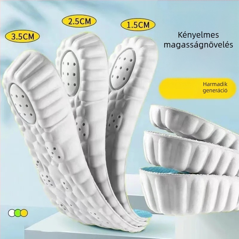 Férfiak és nők magasságot növelő talpbetét, arch támogatás, légáteresztő, izzadságot felszívó anyag, hosszú állás elleni anti-fatigue, belső magasságot növelő talpbetét Martin csizmákhoz
