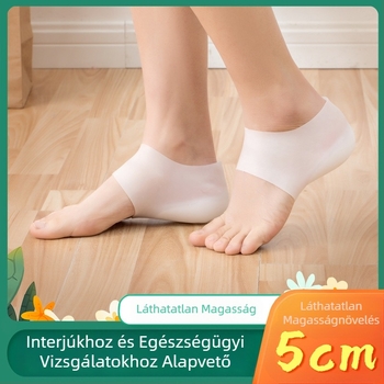 Szilikon sarokbetét ív-támogatással és beépített magasságnöveléssel, cipőkhöz, kényelmes talpbetét