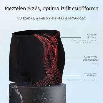 Új férfi boxer úszónadrág mintával, poliészter, nyár, strand és vízi sportok