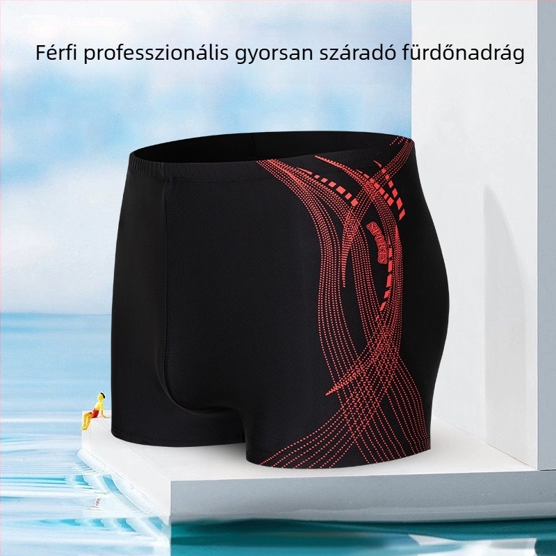 Új férfi boxer úszónadrág mintával, poliészter, nyár, strand és vízi sportok