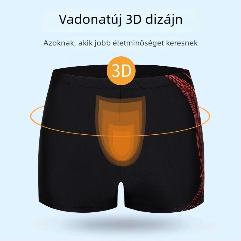 Új férfi boxer úszónadrág mintával, poliészter, nyár, strand és vízi sportok