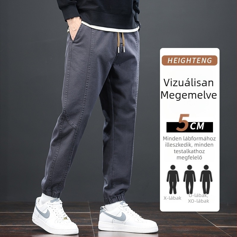 Őszi férfi casual nadrágok, laza szabású, sokoldalú Koreai stílusú harém hosszúnadrág
