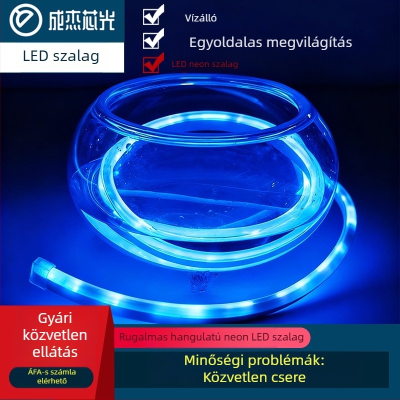 LED-szalag 816, egyoldalú fénykibocsátású, kültéri vízálló, rugalmas neonfénycsík környezeti világításhoz, 220V/110V