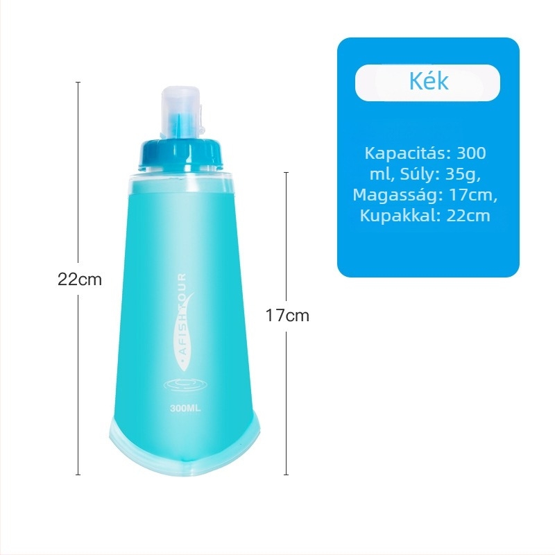 TPU hidratációs táska, hordozható összecsukható víztartály, 300 ml, maratonhoz, kerékpározáshoz és hegymászáshoz, testreszabható