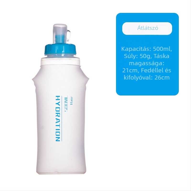 TPU hidratációs táska, hordozható összecsukható víztartály, 300 ml, maratonhoz, kerékpározáshoz és hegymászáshoz, testreszabható