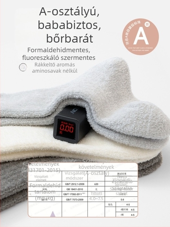 Téli gyerekzokni – egyszínű, fleece-béléssel, vastag és meleg, középmagasságú, varrat nélküli, uniszex.