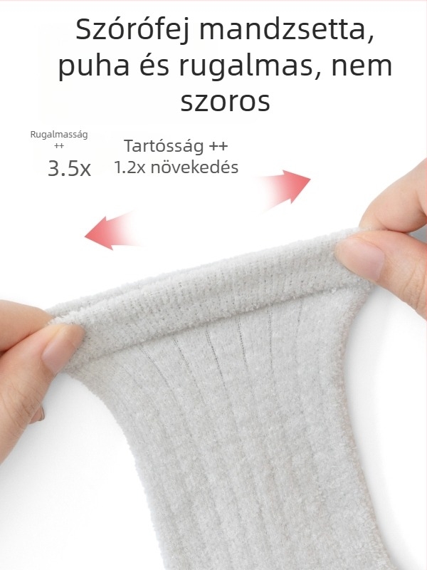 Téli gyerekzokni – egyszínű, fleece-béléssel, vastag és meleg, középmagasságú, varrat nélküli, uniszex.