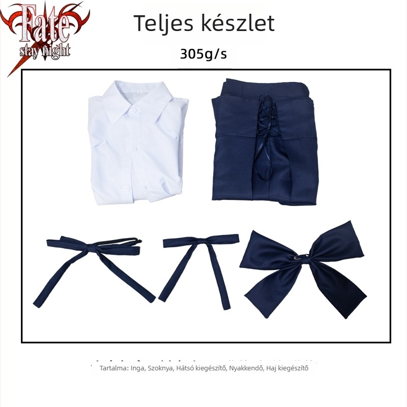 Fate/stay night Saber kék-fehér mindennapi cosplay öltözet Artoria anime kosztüm