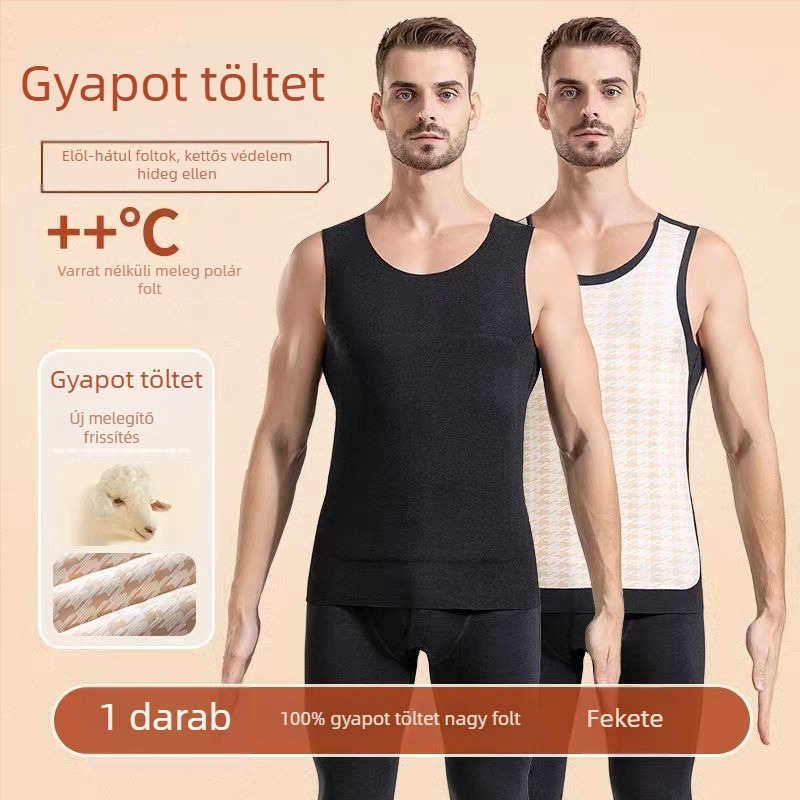 Derong bársony termo mellény, uniszex, extra vastag, két rétegű téli meleghez