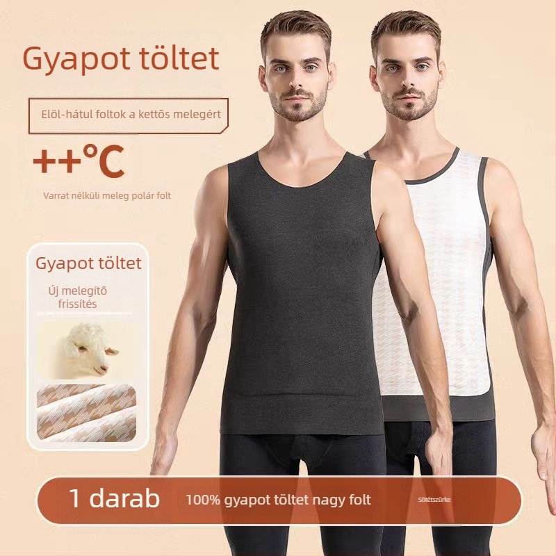 Derong bársony termo mellény, uniszex, extra vastag, két rétegű téli meleghez