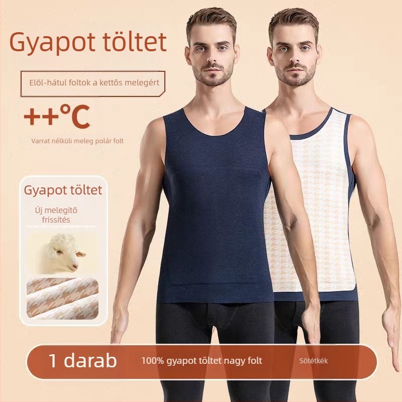 Derong bársony termo mellény, uniszex, extra vastag, két rétegű téli meleghez