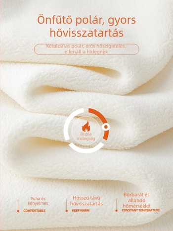 Férfiaknak készült vastag fleece hosszú ujjú felső, kétoldalas melegséggel és félmagas gallérral, őszi-téli szezonra