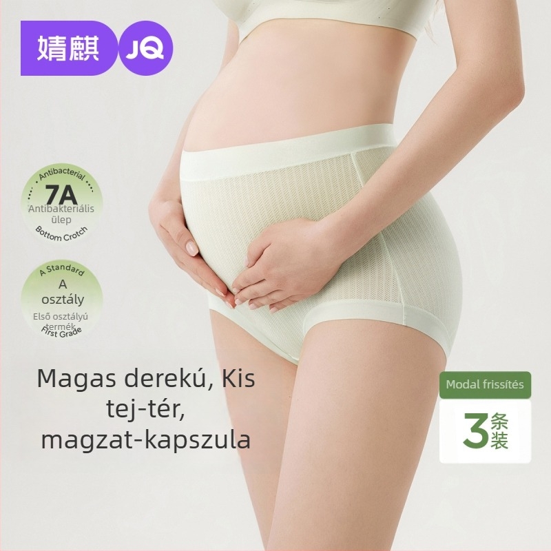 Jingqi terhesnői fehérnemű, nagy méret, a terhesség korai–késő szakaszaira; mulberry selyem, antibakteriális ágyéki bélés, Modal