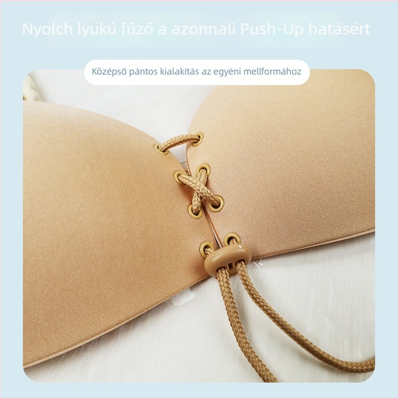 Menyasszonyi push-up fehérnemű nagy mellekhez, láthatatlan melltartó, szárny alakú mellfedők