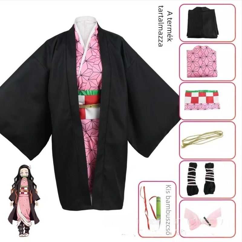 Demon Slayer Kimetsu no Yaiba női cosplay kosztüm Haori puffos ujjakkal