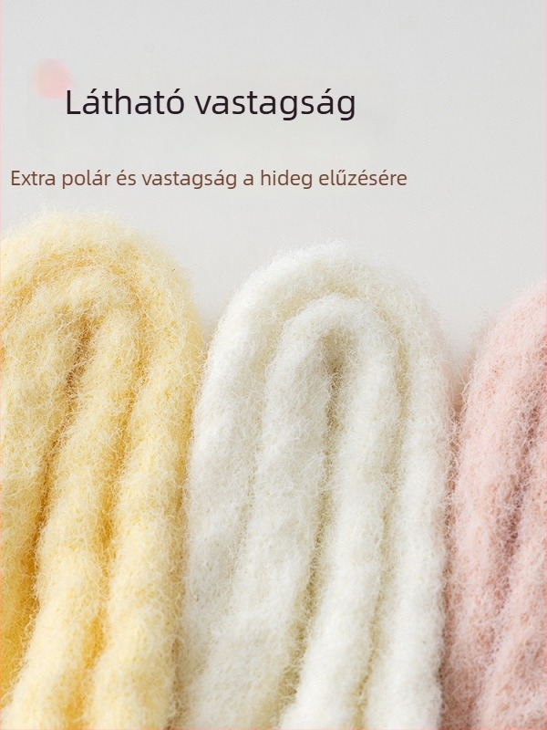 Flízes béléses vastag zokni babáknak, középmagas szárú, tavasz–ősz–télre; uniszex; 0–12 hónap és 3 évig