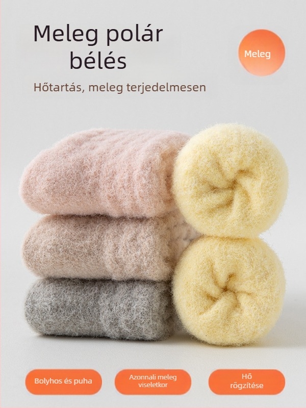 Flízes béléses vastag zokni babáknak, középmagas szárú, tavasz–ősz–télre; uniszex; 0–12 hónap és 3 évig