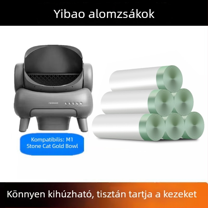 Okos macskaalomtálca zsinóros zacskók – csere, hulladékgyűjtés és tárolás