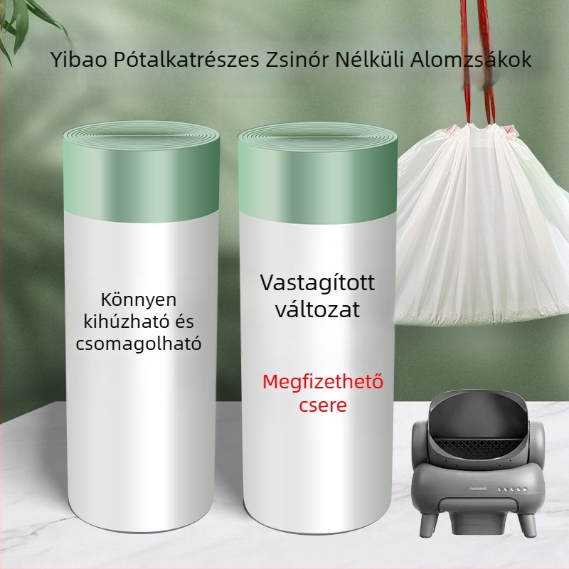 Okos macskaalomtálca zsinóros zacskók – csere, hulladékgyűjtés és tárolás