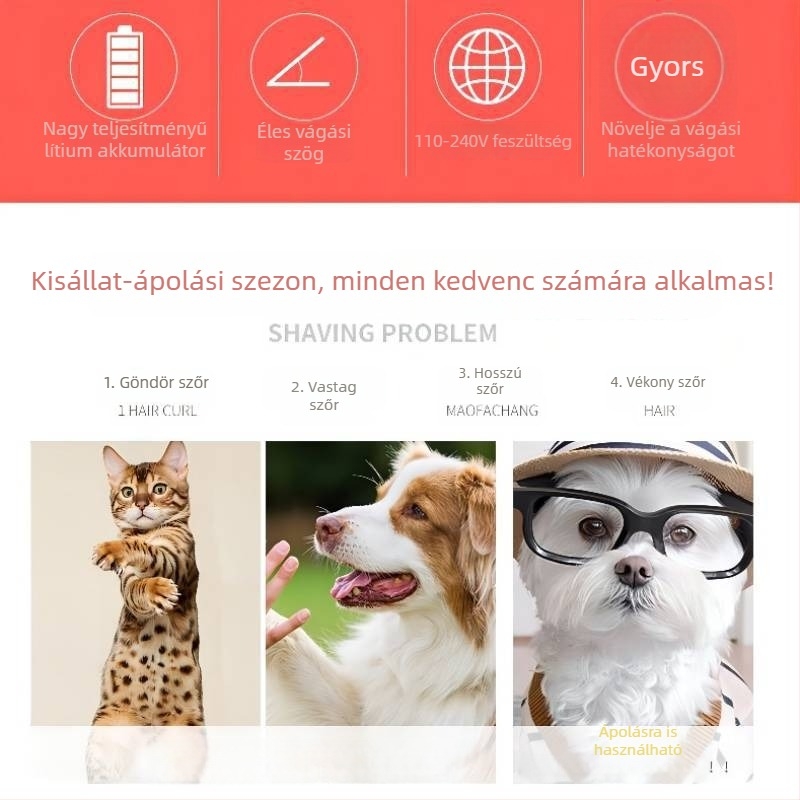 Melody elektromos hajvágó K5 macskák és kutyák számára