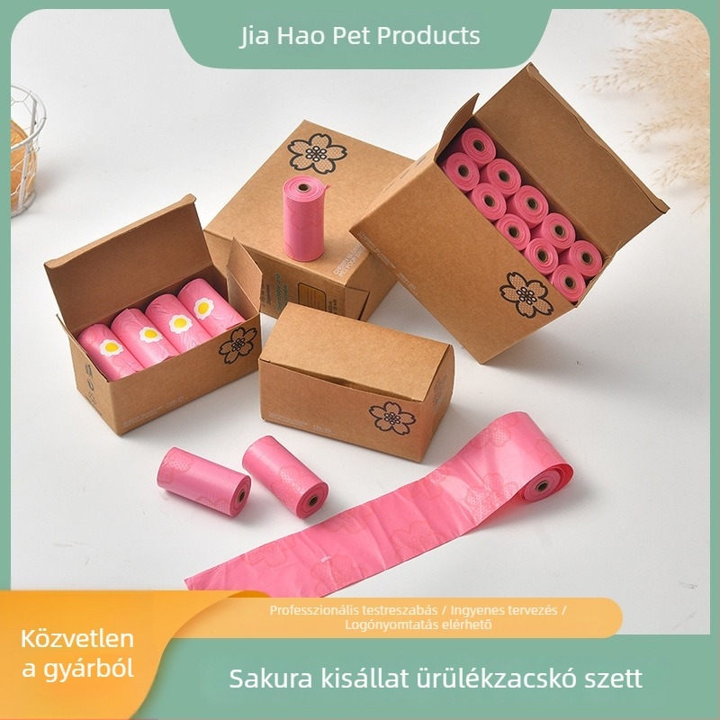 Sakura háziállat-ürülék zacskók, 10 tekercs, folyamatos tekercs típus, kültéri sétákhoz