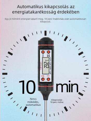 Digitális víz- és olajhőmérő szondával, kereskedelmi konyhai használatra