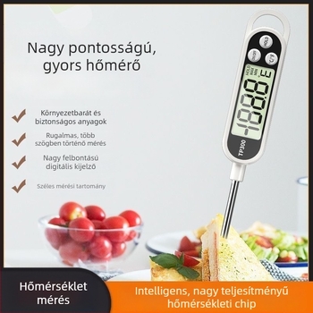 Otthoni élelmiszer-hőmérő nagy pontosságú szondával — bébi tej, konyha, víz és olaj hőmérséklet, sütés
