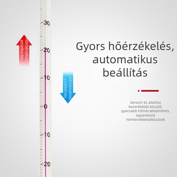 Vörös folyadékú laboratóriumi hőmérő üvegrúddal, víz/kerozin/alkohol, 100°C