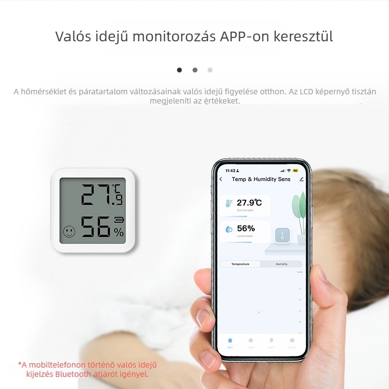 Tuya Smart Bluetooth hőmérséklet- és páratartalom-szenzor