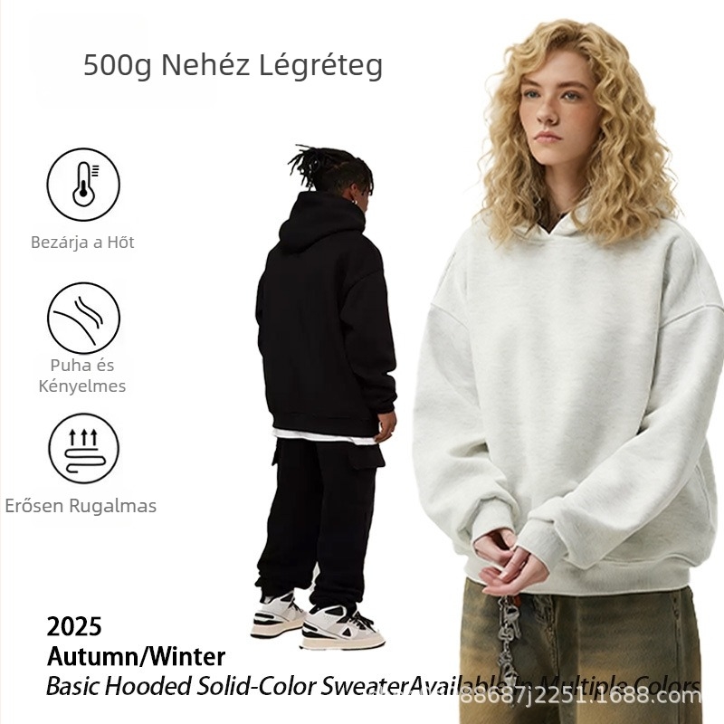 Amerikai retro nehéz anyagú kapucnis pulóver 500 g pamutból, lazán boxy szabás, kiváló minőségű anyag, egyedi dizájn