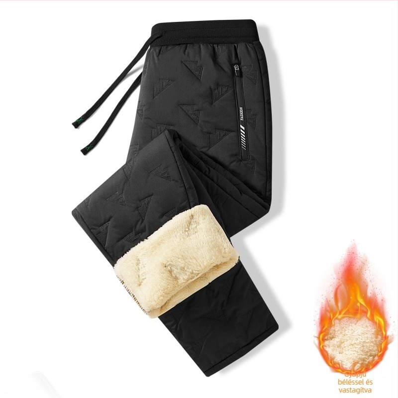 Női téli fleece bélelt nadrág, európai méret, meleg és szélálló, egyenes szabás, casual