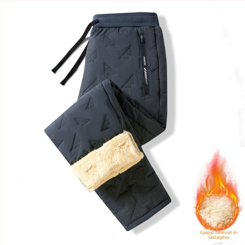 Női téli fleece bélelt nadrág, európai méret, meleg és szélálló, egyenes szabás, casual