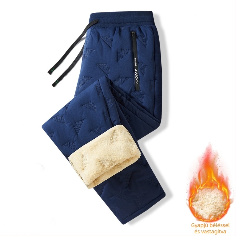 Női téli fleece bélelt nadrág, európai méret, meleg és szélálló, egyenes szabás, casual
