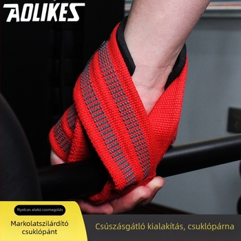 AOLIKES edzéscsuklópánt csúszásmentes fogással, húzásokhoz és felhúzásokhoz
