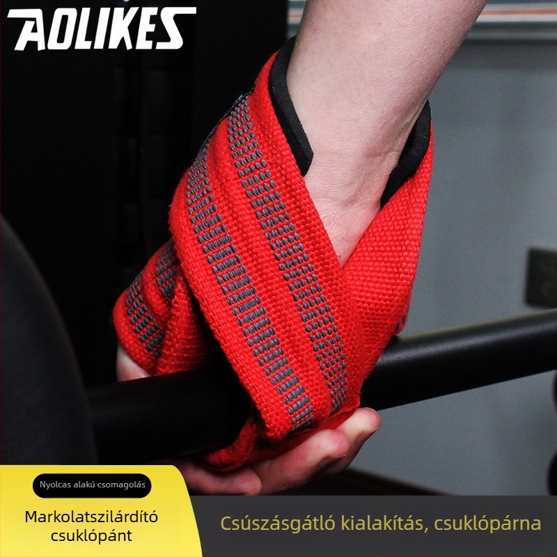 AOLIKES edzéscsuklópánt csúszásmentes fogással, húzásokhoz és felhúzásokhoz
